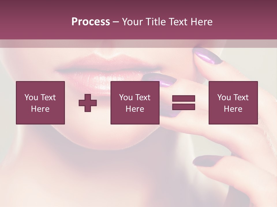 A Woman With Purple Nail Polish Holding Her Hand To Her Face PowerPoint Template