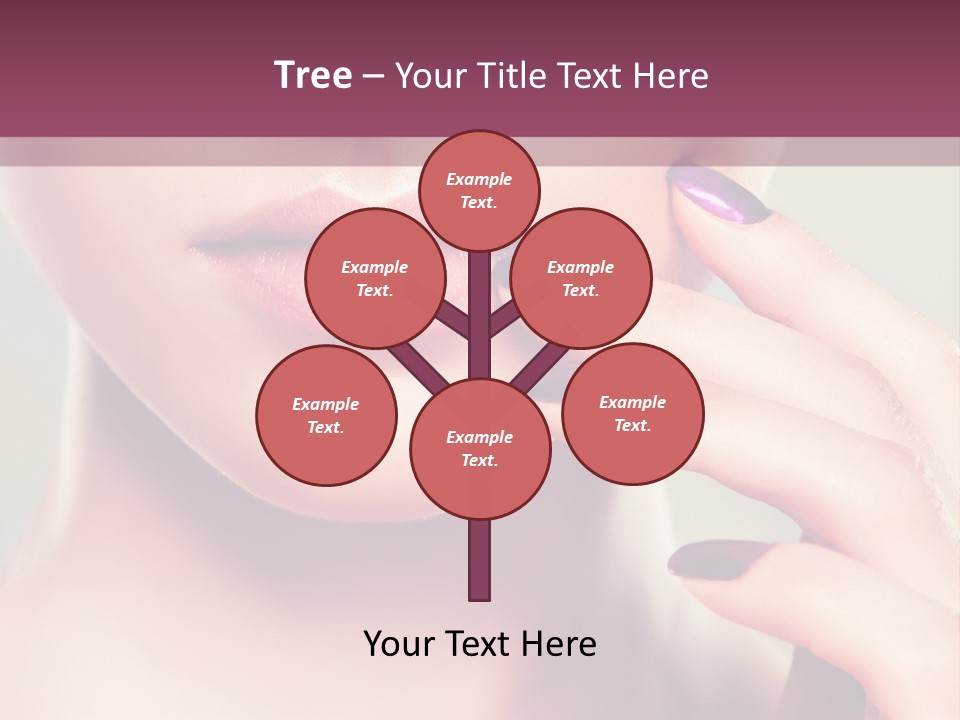 A Woman With Purple Nail Polish Holding Her Hand To Her Face PowerPoint Template