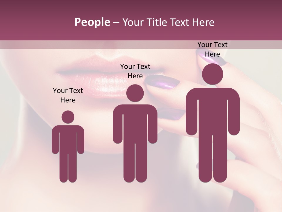 A Woman With Purple Nail Polish Holding Her Hand To Her Face PowerPoint Template