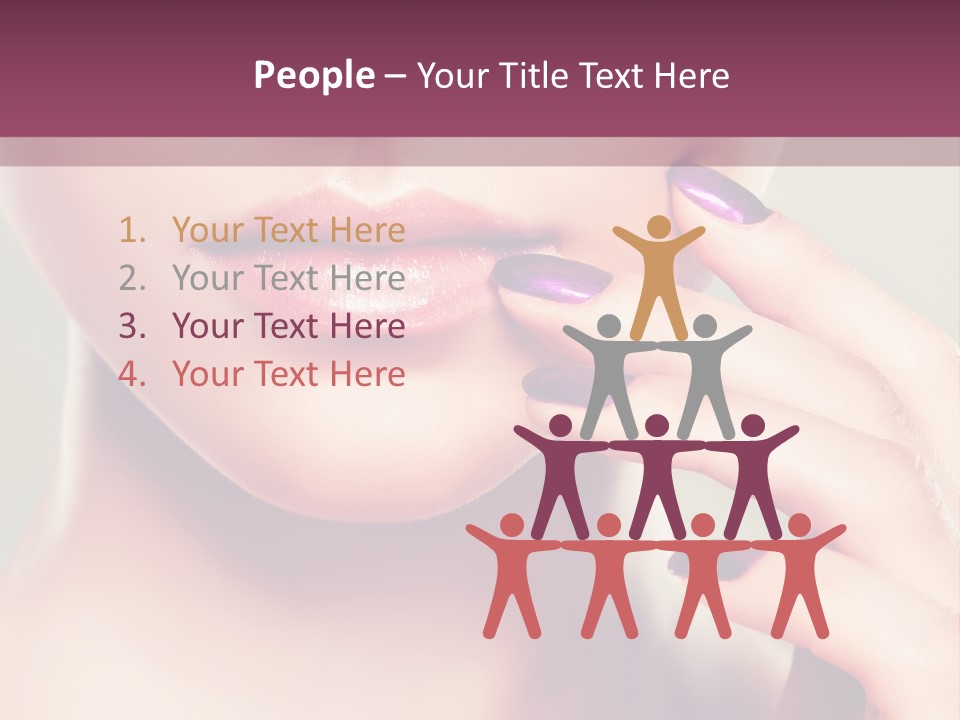 A Woman With Purple Nail Polish Holding Her Hand To Her Face PowerPoint Template