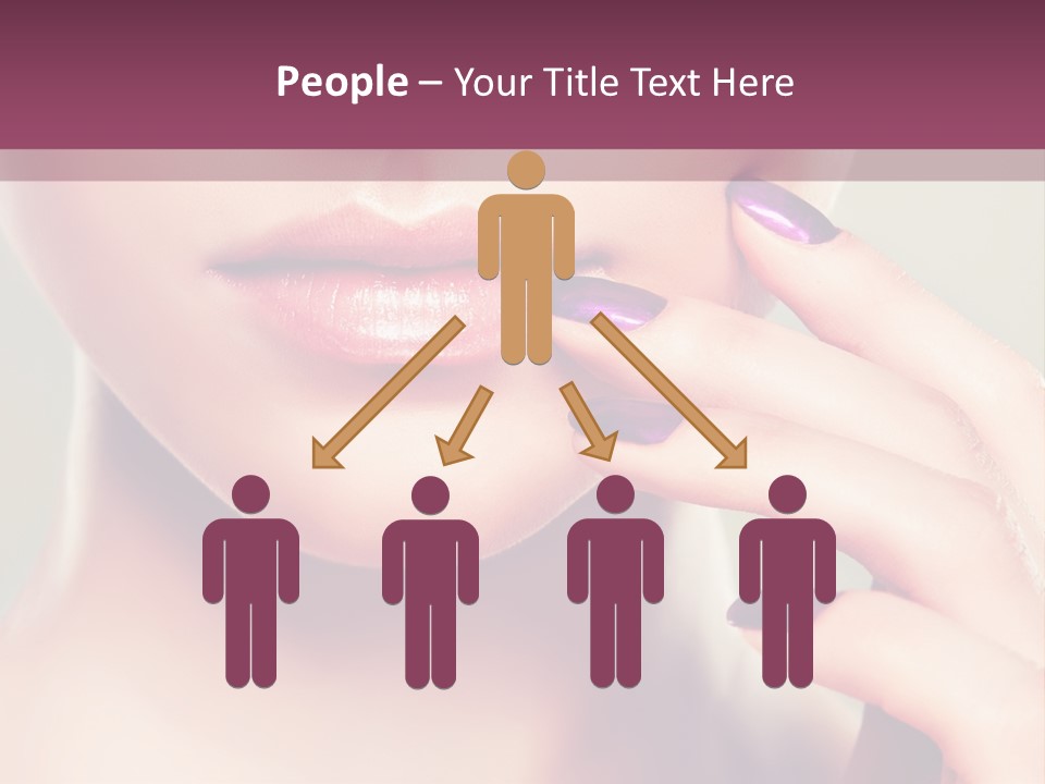 A Woman With Purple Nail Polish Holding Her Hand To Her Face PowerPoint Template