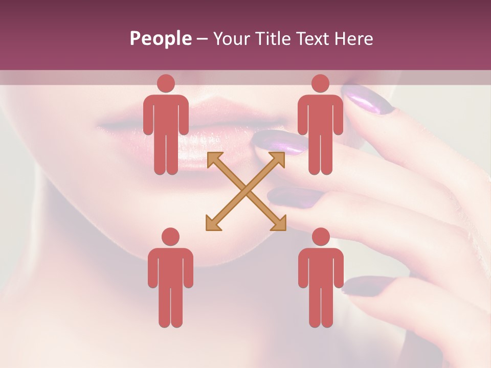 A Woman With Purple Nail Polish Holding Her Hand To Her Face PowerPoint Template