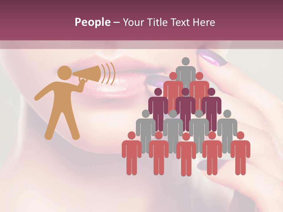 A Woman With Purple Nail Polish Holding Her Hand To Her Face PowerPoint Template