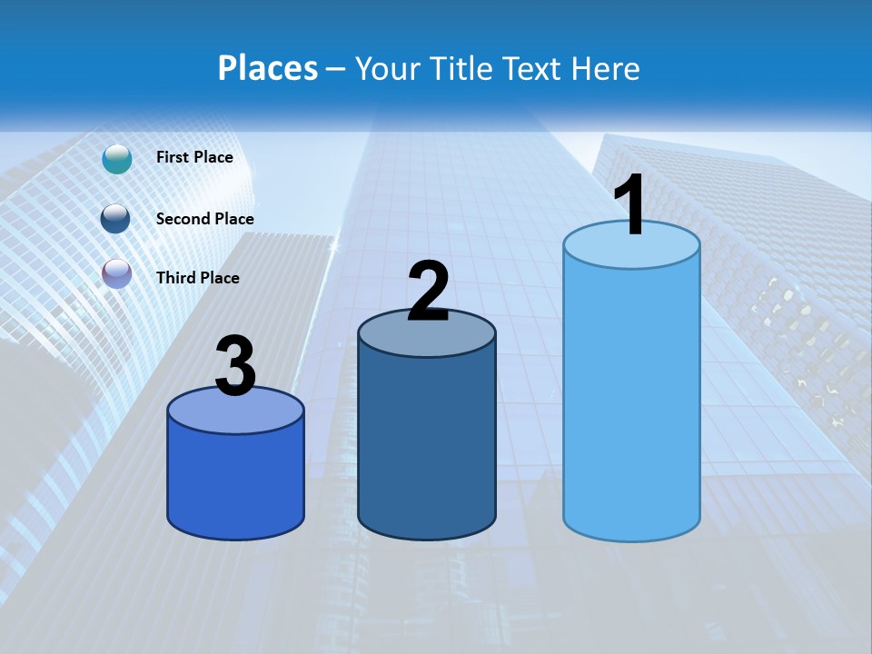 A Group Of Skyscrapers With A Blue Sky In The Background PowerPoint Template