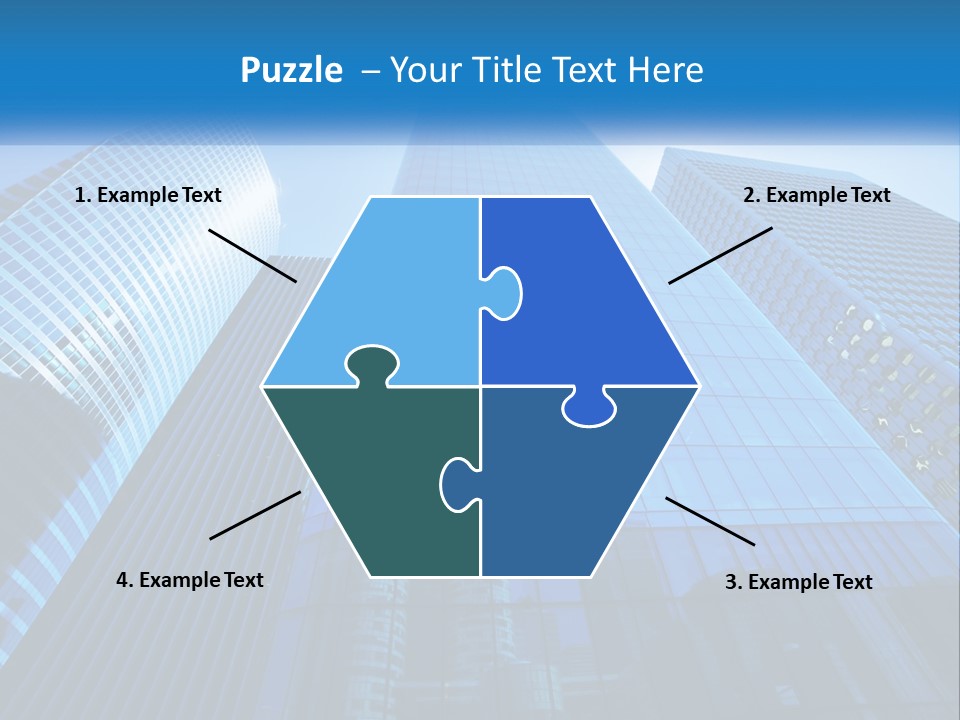 A Group Of Skyscrapers With A Blue Sky In The Background PowerPoint Template