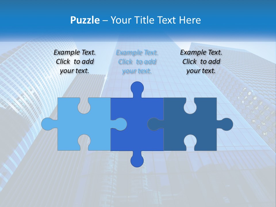 A Group Of Skyscrapers With A Blue Sky In The Background PowerPoint Template