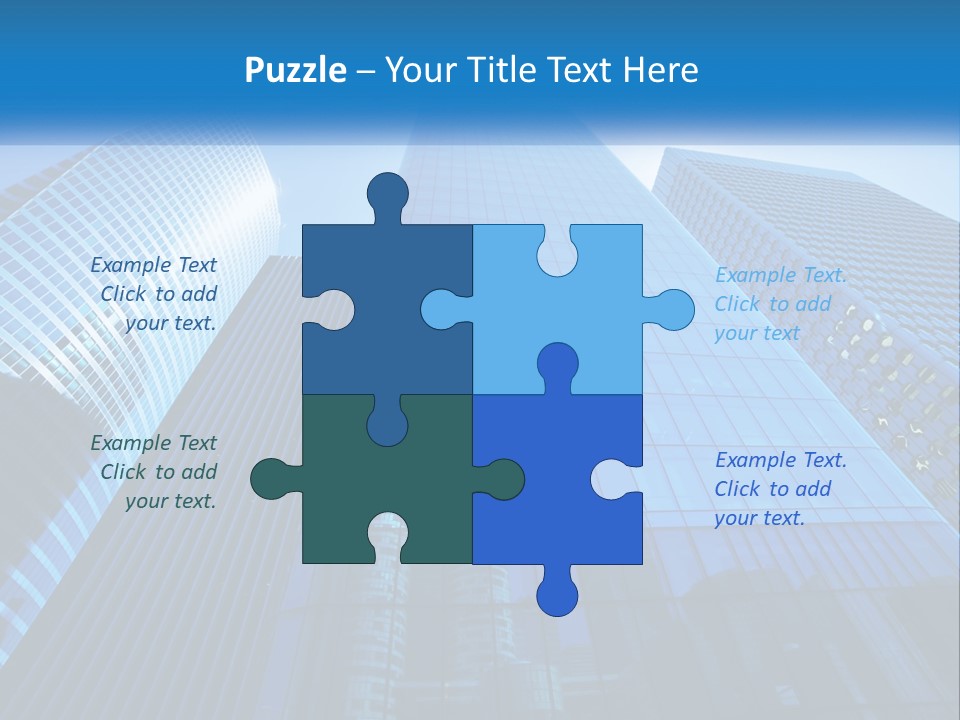 A Group Of Skyscrapers With A Blue Sky In The Background PowerPoint Template