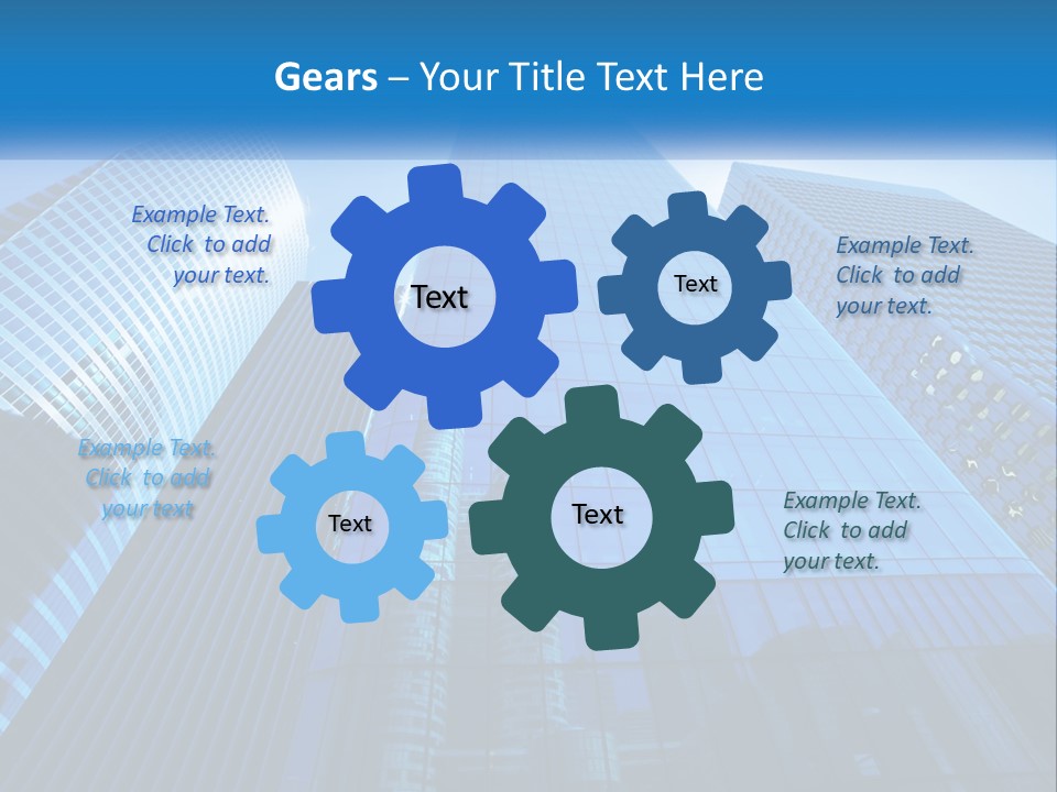 A Group Of Skyscrapers With A Blue Sky In The Background PowerPoint Template