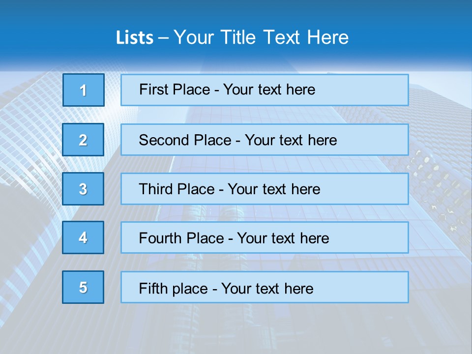 A Group Of Skyscrapers With A Blue Sky In The Background PowerPoint Template