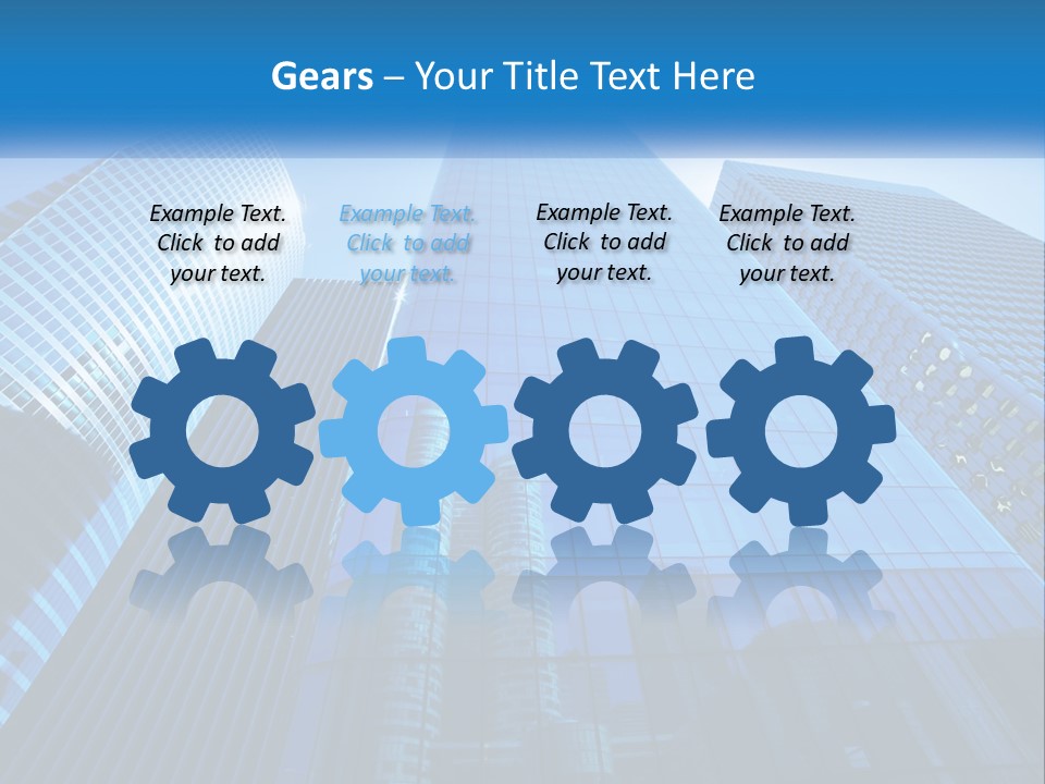 A Group Of Skyscrapers With A Blue Sky In The Background PowerPoint Template