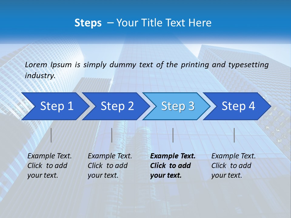 A Group Of Skyscrapers With A Blue Sky In The Background PowerPoint Template