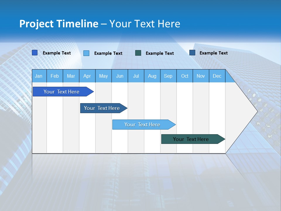 A Group Of Skyscrapers With A Blue Sky In The Background PowerPoint Template