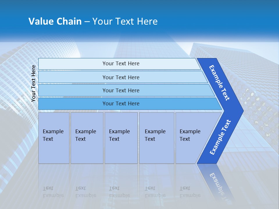 A Group Of Skyscrapers With A Blue Sky In The Background PowerPoint Template