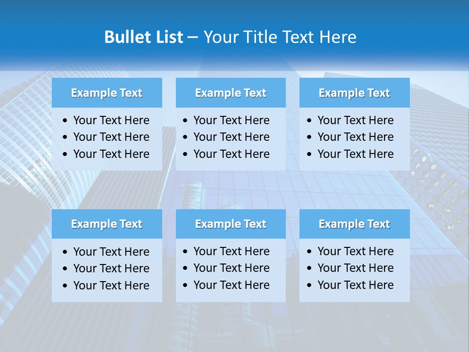 A Group Of Skyscrapers With A Blue Sky In The Background PowerPoint Template