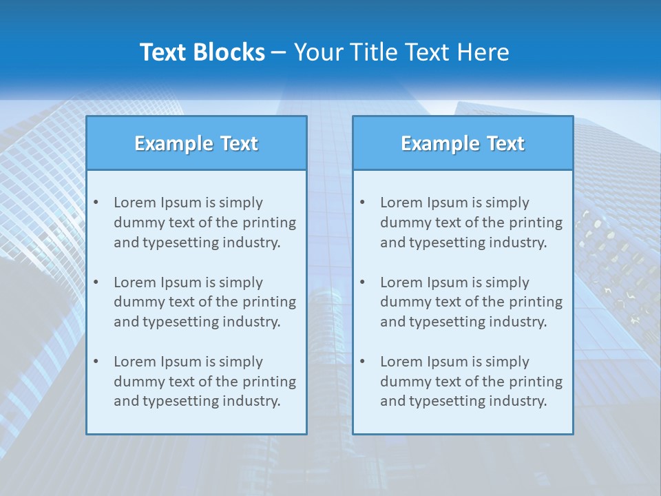 A Group Of Skyscrapers With A Blue Sky In The Background PowerPoint Template