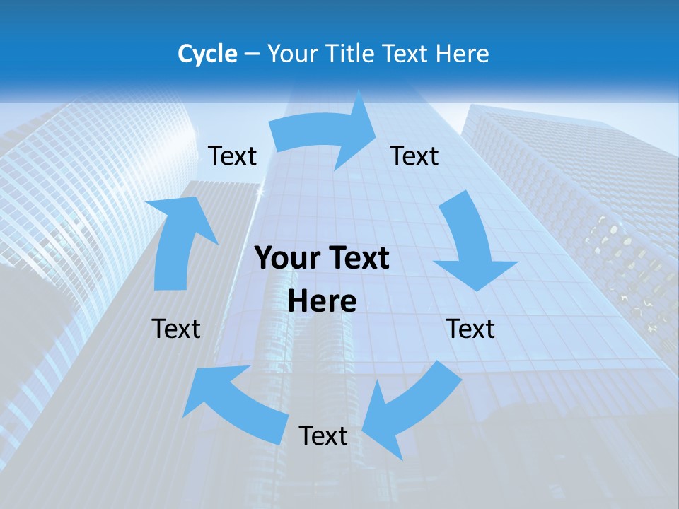 A Group Of Skyscrapers With A Blue Sky In The Background PowerPoint Template