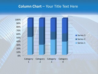 A Group Of Skyscrapers With A Blue Sky In The Background PowerPoint Template