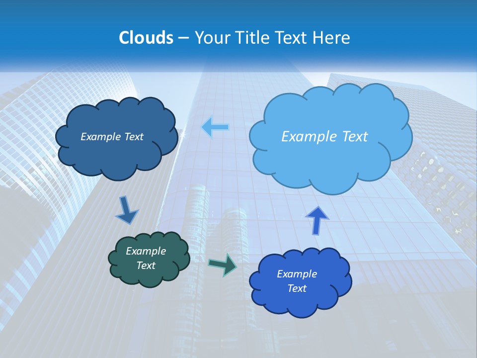 A Group Of Skyscrapers With A Blue Sky In The Background PowerPoint Template