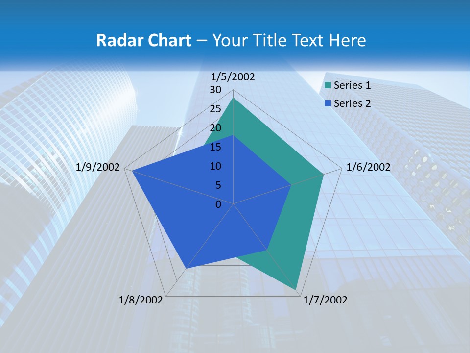 A Group Of Skyscrapers With A Blue Sky In The Background PowerPoint Template