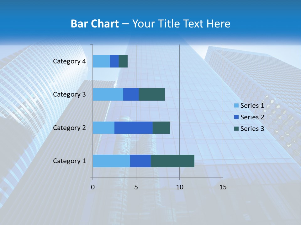 A Group Of Skyscrapers With A Blue Sky In The Background PowerPoint Template