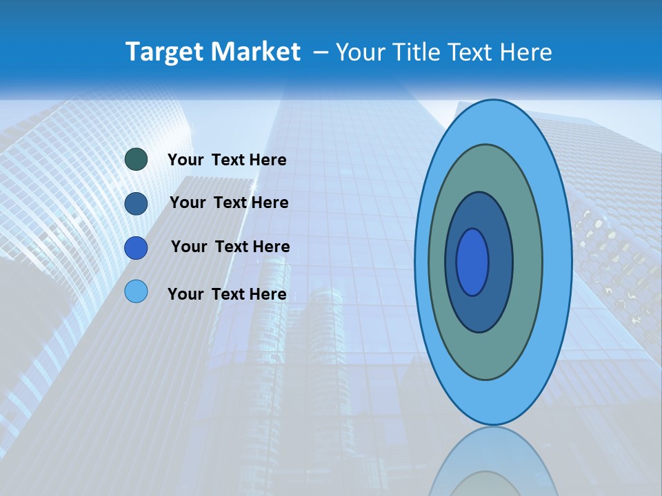 A Group Of Skyscrapers With A Blue Sky In The Background PowerPoint Template