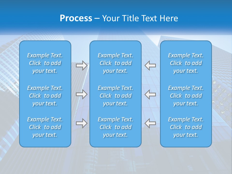 A Group Of Skyscrapers With A Blue Sky In The Background PowerPoint Template