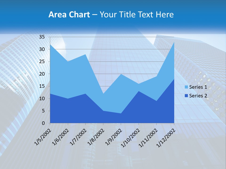 A Group Of Skyscrapers With A Blue Sky In The Background PowerPoint Template