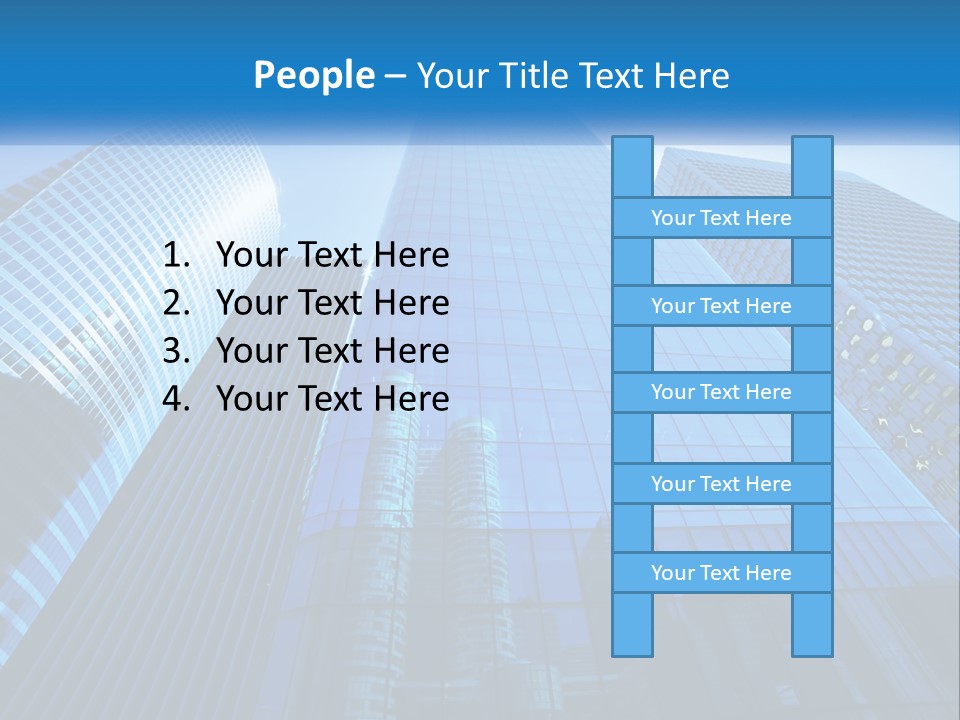 A Group Of Skyscrapers With A Blue Sky In The Background PowerPoint Template