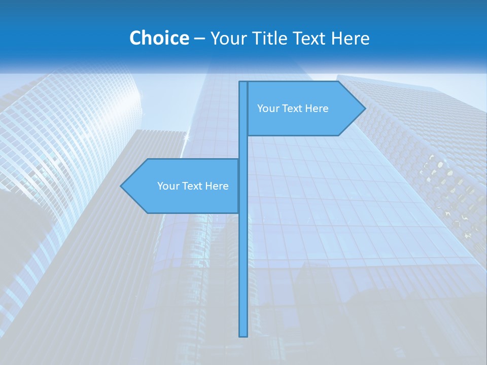 A Group Of Skyscrapers With A Blue Sky In The Background PowerPoint Template