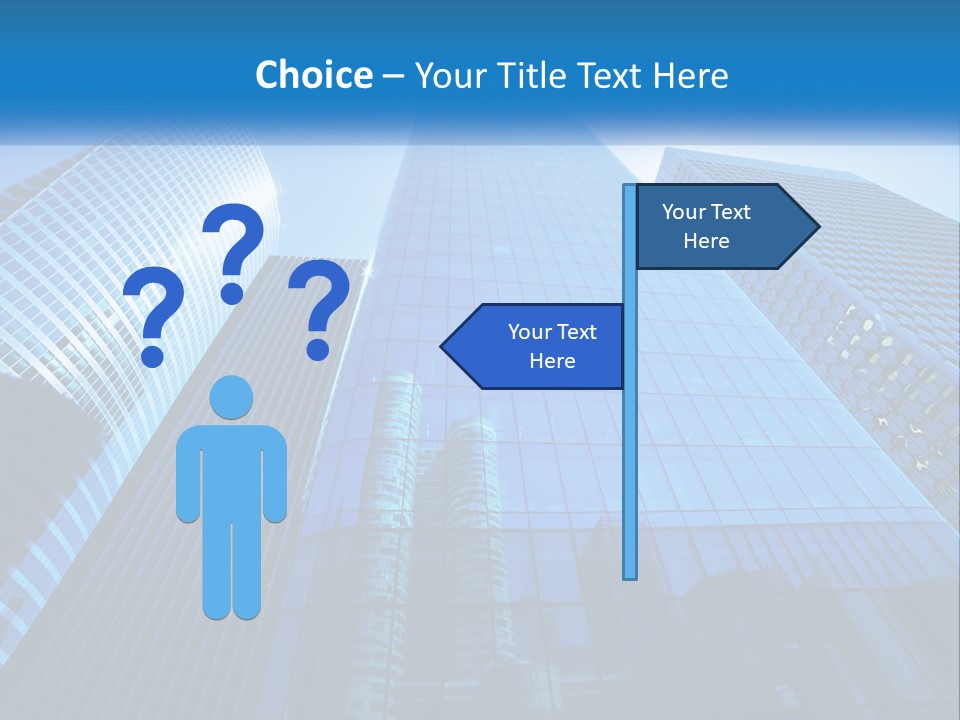 A Group Of Skyscrapers With A Blue Sky In The Background PowerPoint Template