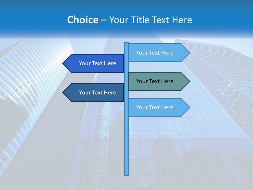 A Group Of Skyscrapers With A Blue Sky In The Background PowerPoint Template
