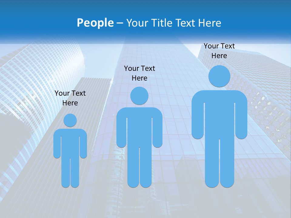 A Group Of Skyscrapers With A Blue Sky In The Background PowerPoint Template