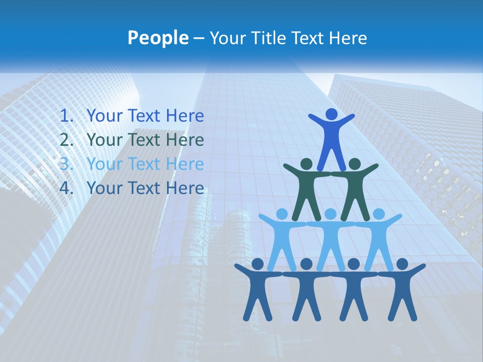 A Group Of Skyscrapers With A Blue Sky In The Background PowerPoint Template