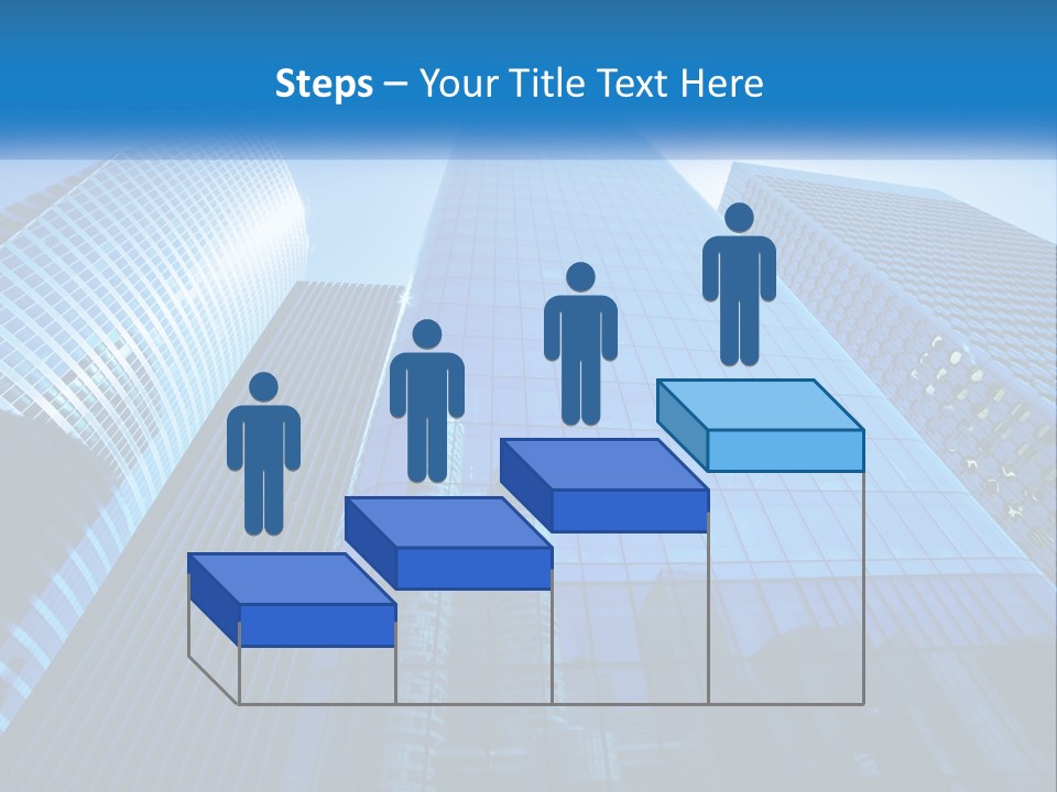 A Group Of Skyscrapers With A Blue Sky In The Background PowerPoint Template