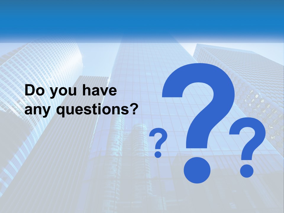 A Group Of Skyscrapers With A Blue Sky In The Background PowerPoint Template