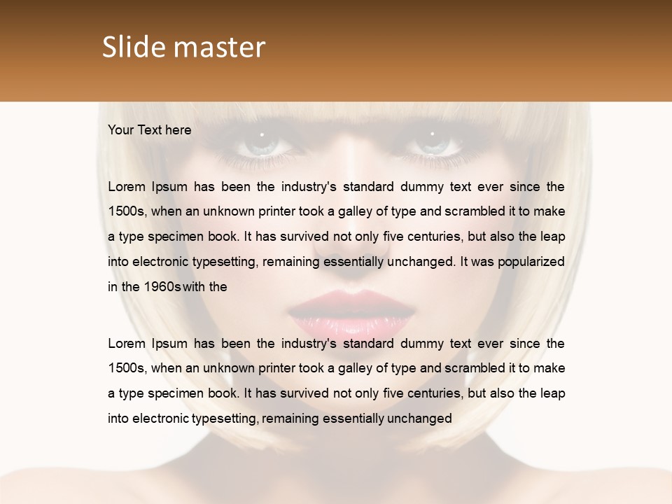 A Woman With Blond Hair And Blue Eyes PowerPoint Template