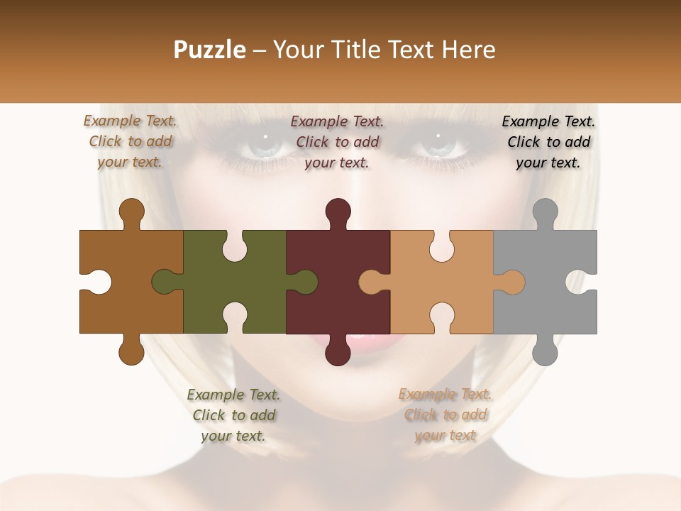 A Woman With Blond Hair And Blue Eyes PowerPoint Template