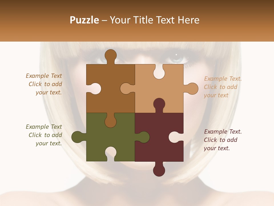 A Woman With Blond Hair And Blue Eyes PowerPoint Template
