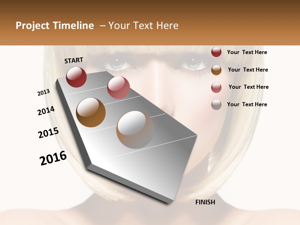 A Woman With Blond Hair And Blue Eyes PowerPoint Template