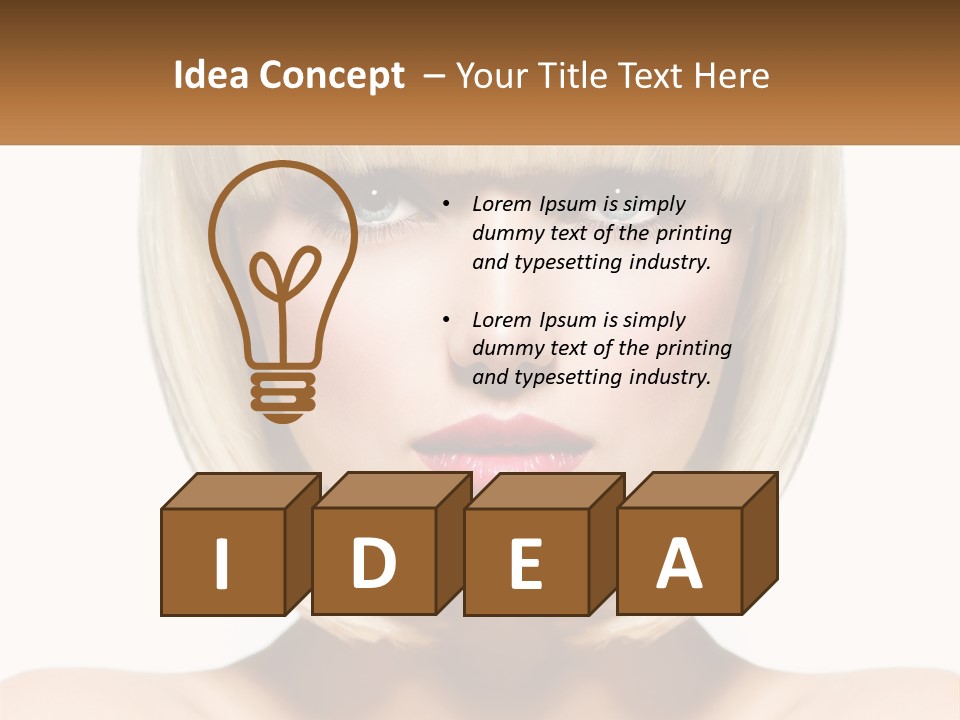 A Woman With Blond Hair And Blue Eyes PowerPoint Template