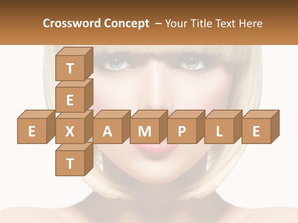 A Woman With Blond Hair And Blue Eyes PowerPoint Template