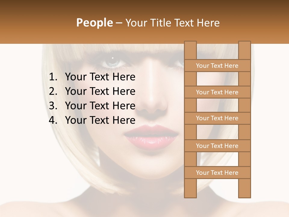 A Woman With Blond Hair And Blue Eyes PowerPoint Template