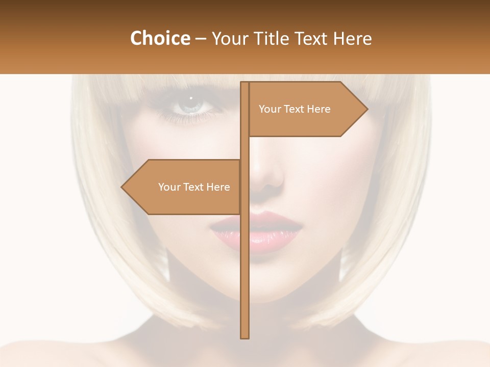 A Woman With Blond Hair And Blue Eyes PowerPoint Template