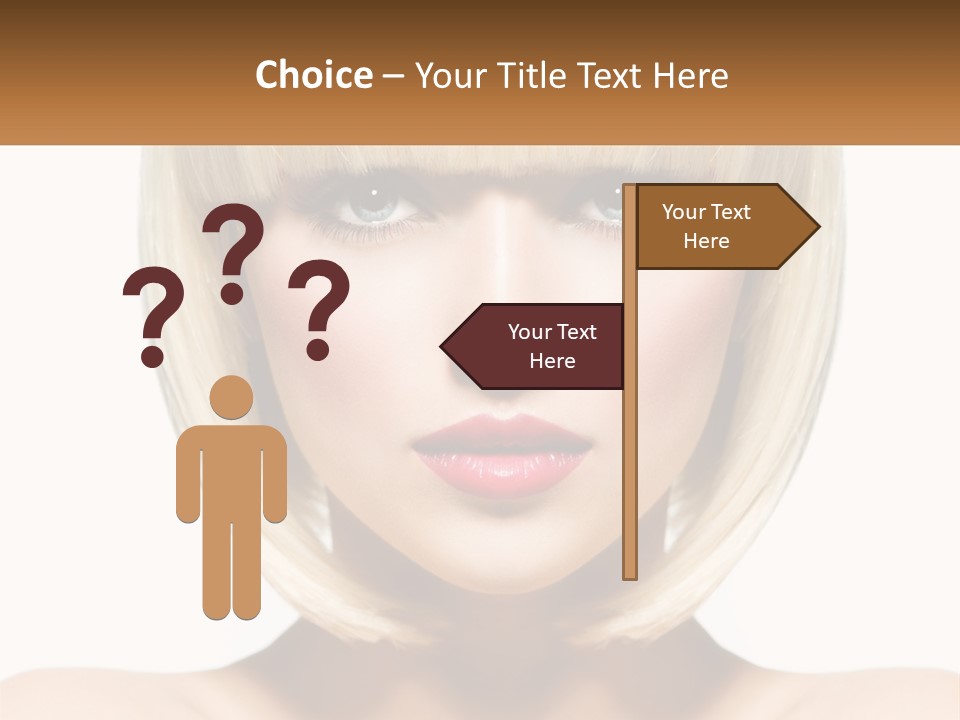 A Woman With Blond Hair And Blue Eyes PowerPoint Template