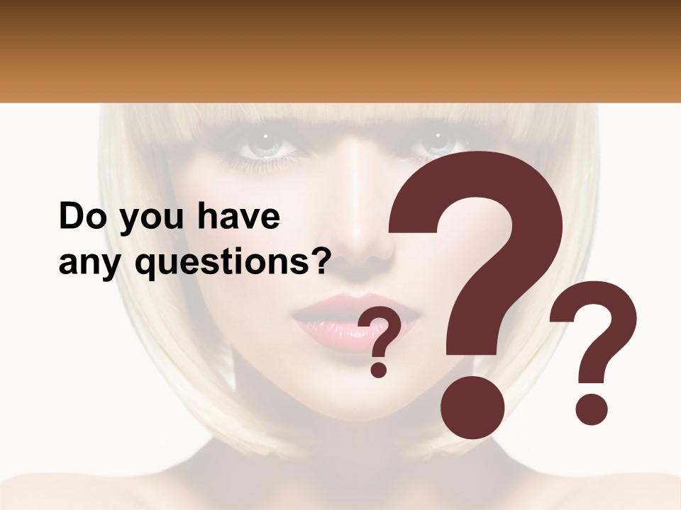 A Woman With Blond Hair And Blue Eyes PowerPoint Template