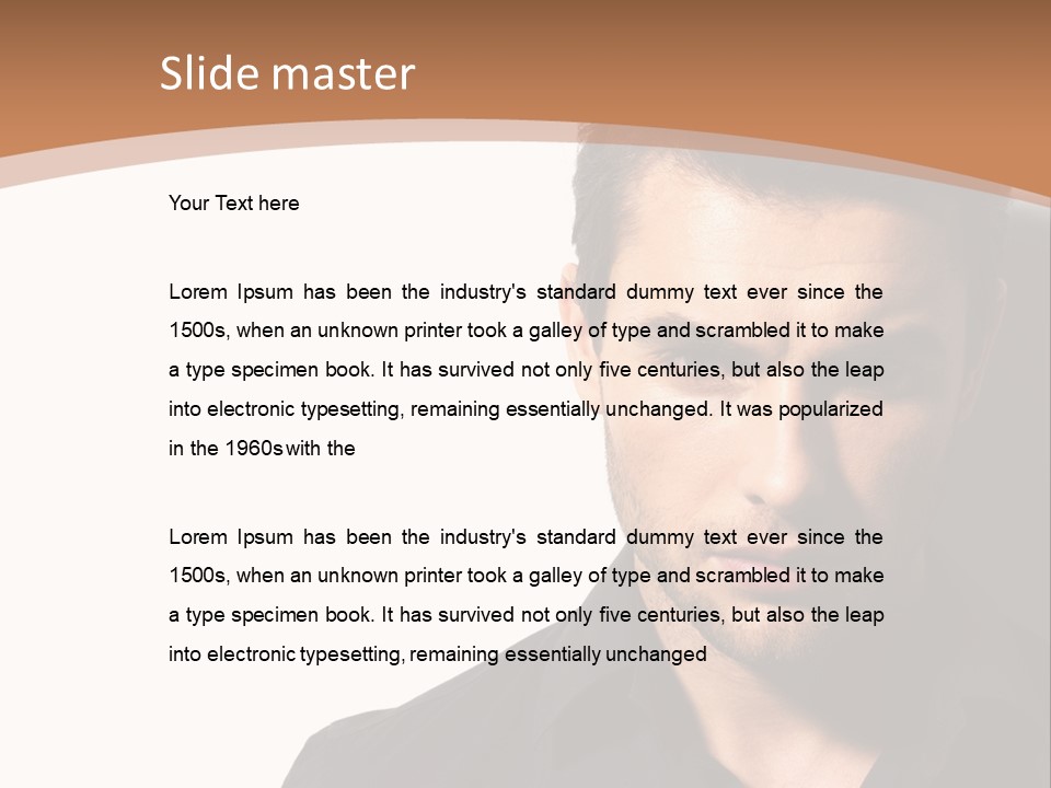 A Man In A Black Shirt Is Looking At The Camera PowerPoint Template