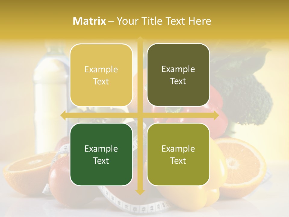 A Variety Of Fruits And Vegetables With A Bottle Of Water PowerPoint Template