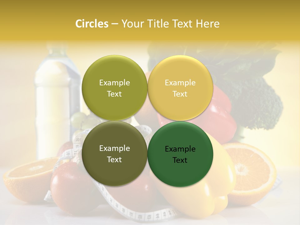 A Variety Of Fruits And Vegetables With A Bottle Of Water PowerPoint Template