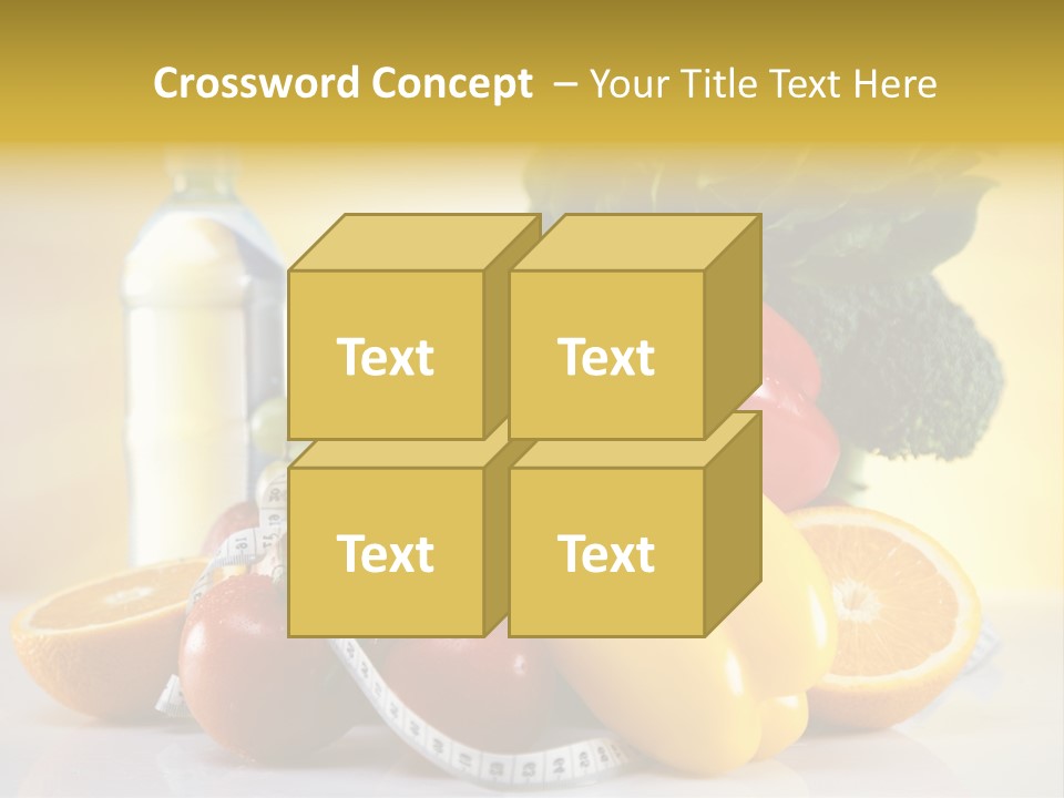 A Variety Of Fruits And Vegetables With A Bottle Of Water PowerPoint Template