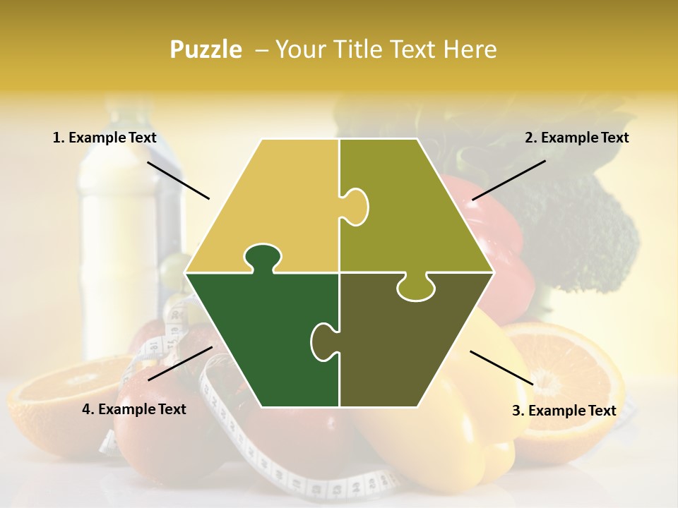 A Variety Of Fruits And Vegetables With A Bottle Of Water PowerPoint Template